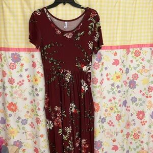 Vllshow size M Maxi Casual Scoop Neck Dress w/ 2 pockets